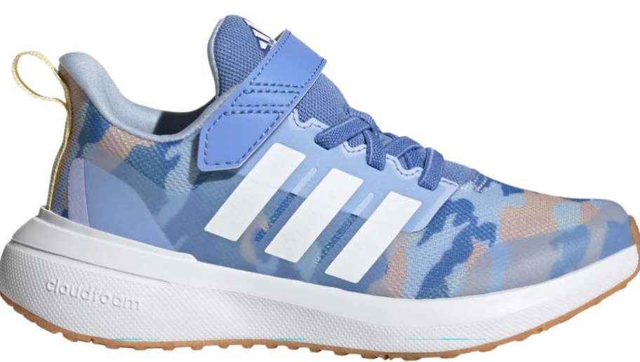 kids light blue and white adidas running shoes