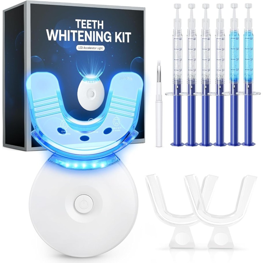 LED teeth whitening mouthpiece with gels