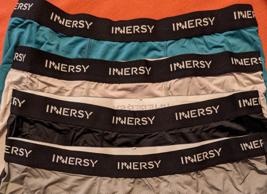 innersy boxers displayed on a bed