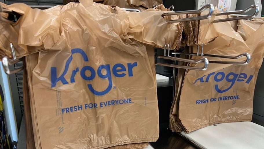 kroger grocery bags at checkout register