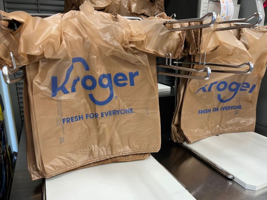kroger grocery bags at checkout register