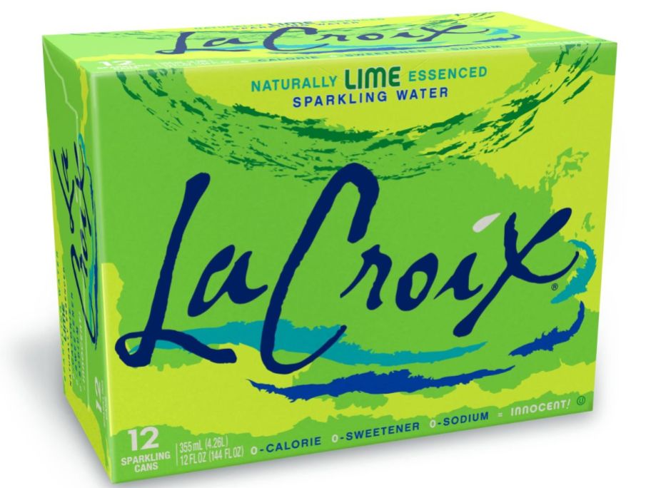 lacroix lime 12 pack on white background