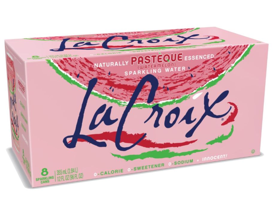 lacroix pasteque watermelon 8 pack on white background