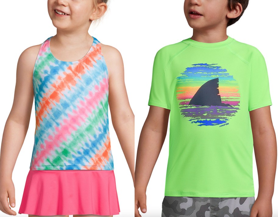 boy and girl in rash guards