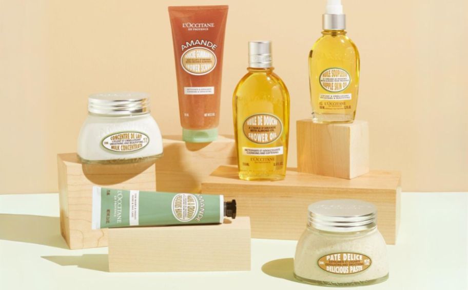 items from the l'occitane almond oil bodycare collection