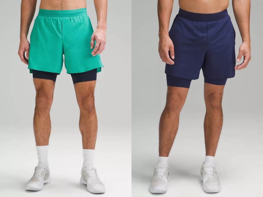 men wearing different color tennis shorts