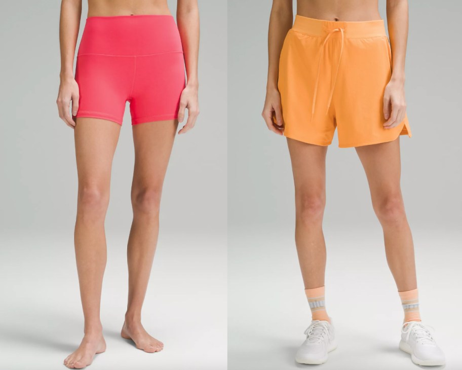 women in pink and orange shorts