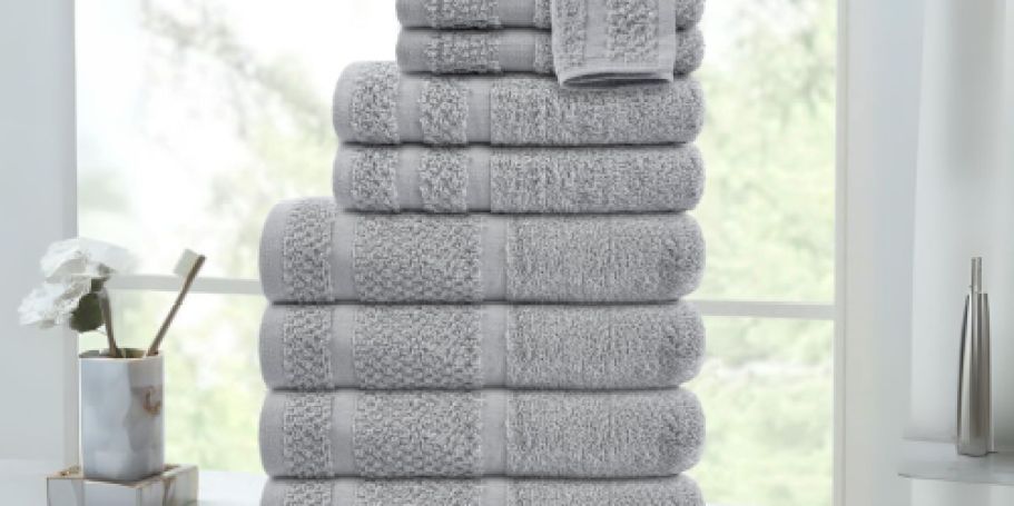 Mainstays 10-Piece Bath Towels Set Only $13.97 on Walmart.com | Upgraded Softness & Durability!