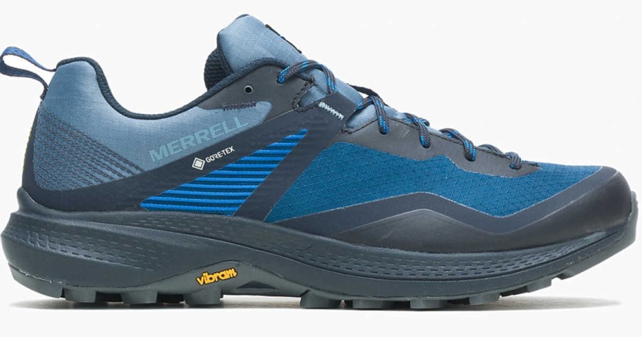 blue and black men's Merrell trail shoe
