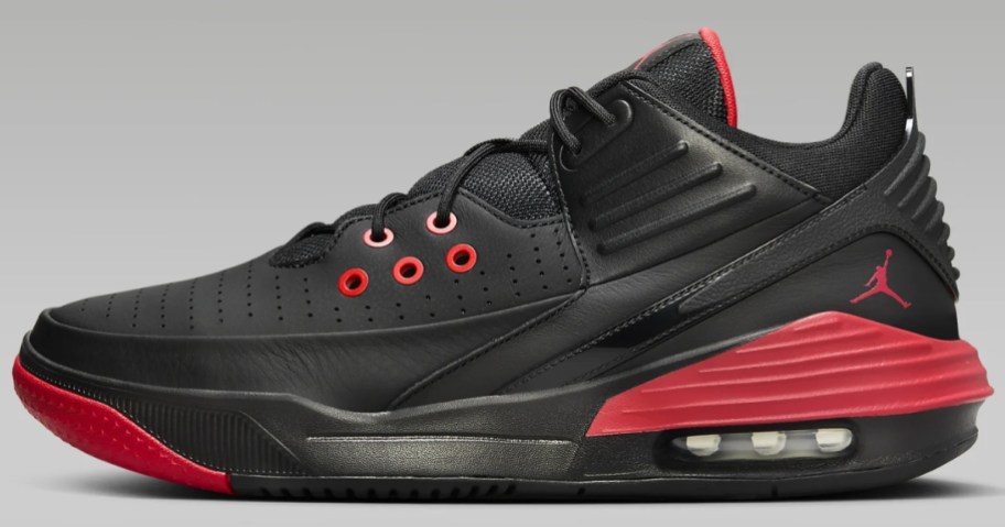 black and red Men's Jordan shoe