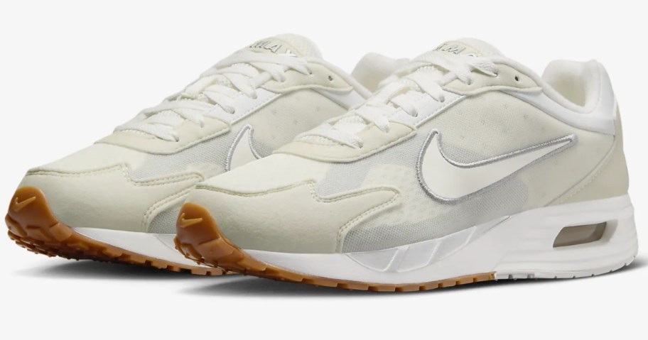 off white and white women's Nike Air Max shoe
