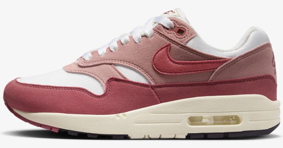 pink, white and rose color Nike women's Air Max shoe