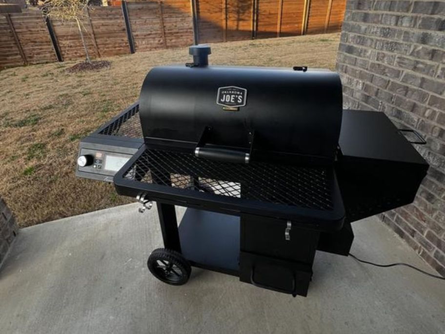 Oklahoma Joes grill on patio