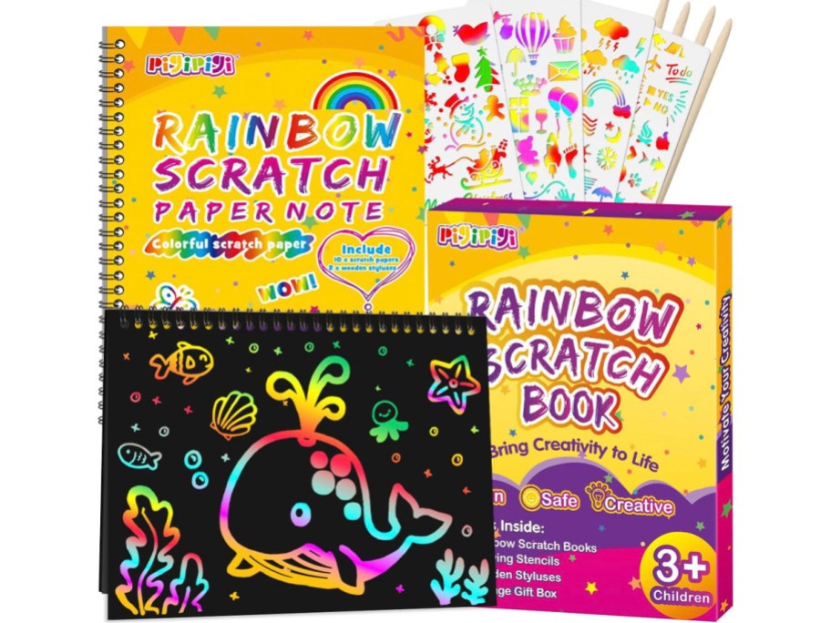 rainbow scratch art 2 pack notebook set stock image