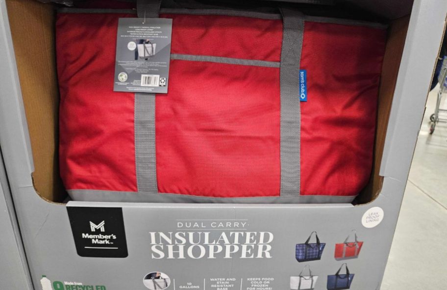 red and gray sams club insulated tote