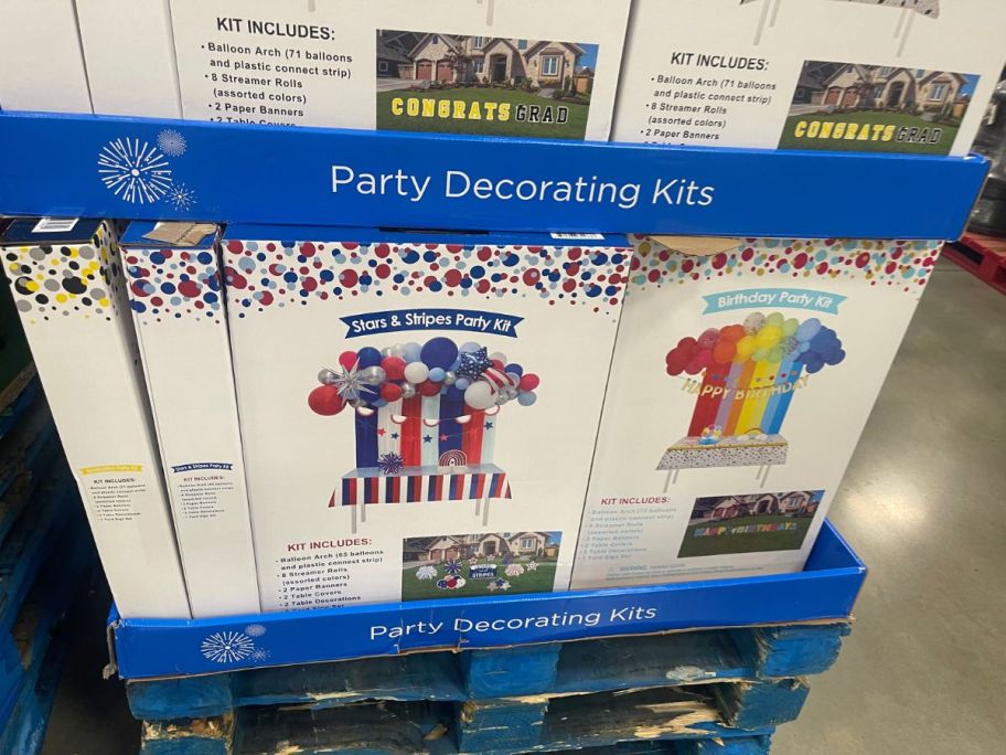 sams club stars and stripes and birthday party decorating kits in store
