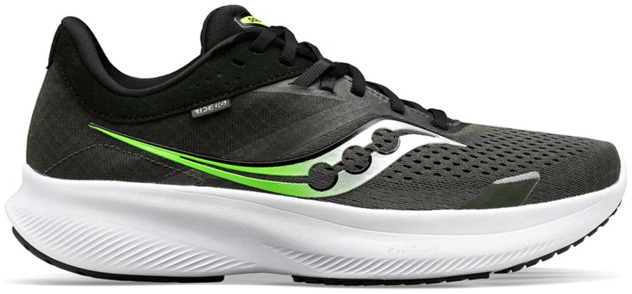 green black and white saucony stock image shoe