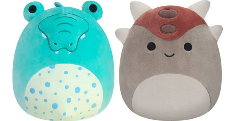 squishmallows alligator and dino stock images