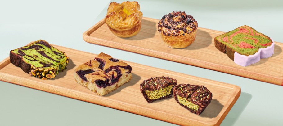 Various baked goods from Starbucks.