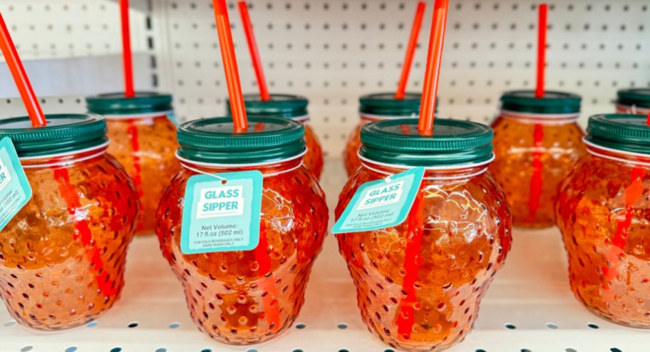 strawberry sippers from five below on display