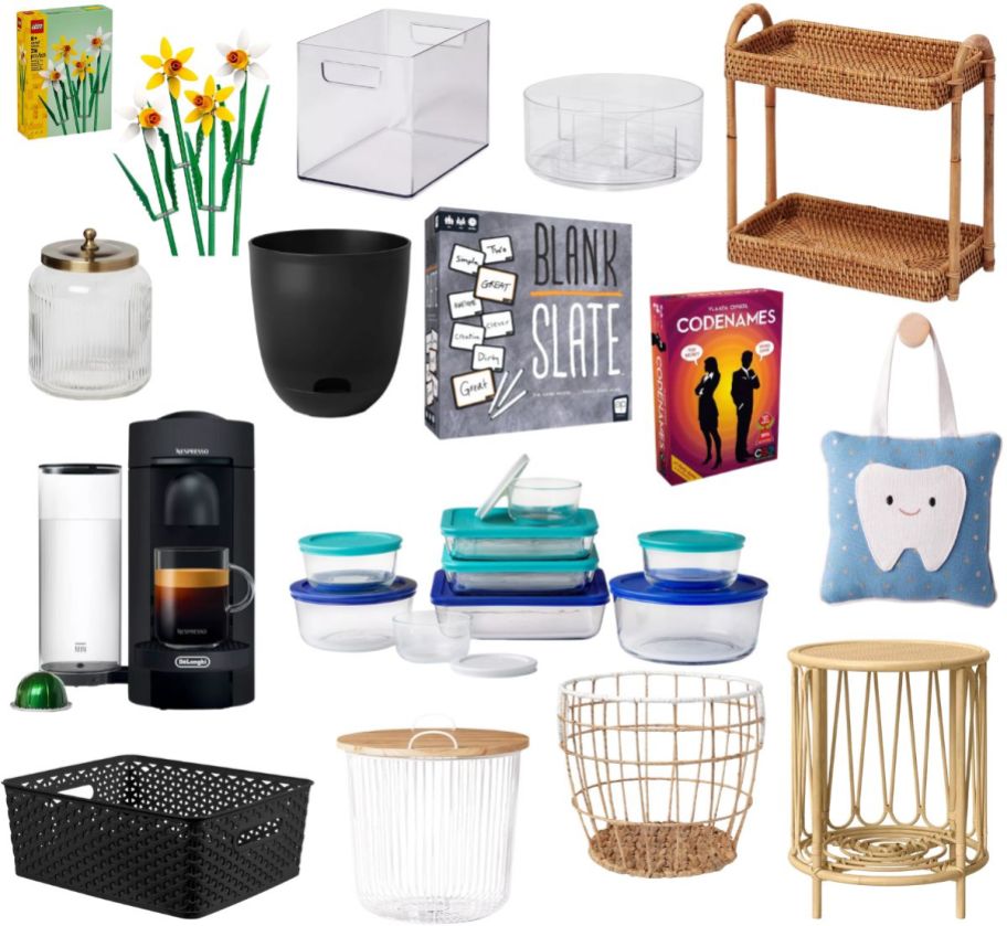 target circle week finds featuring home decor, games, small kithcen appliances, storage and organizational items and toys and board games