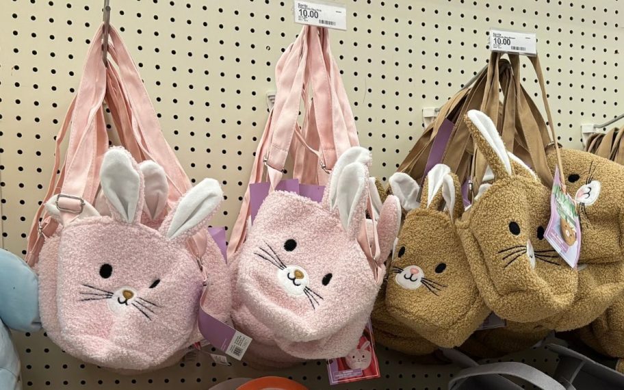 pink and brown bunny crossbody easter bags