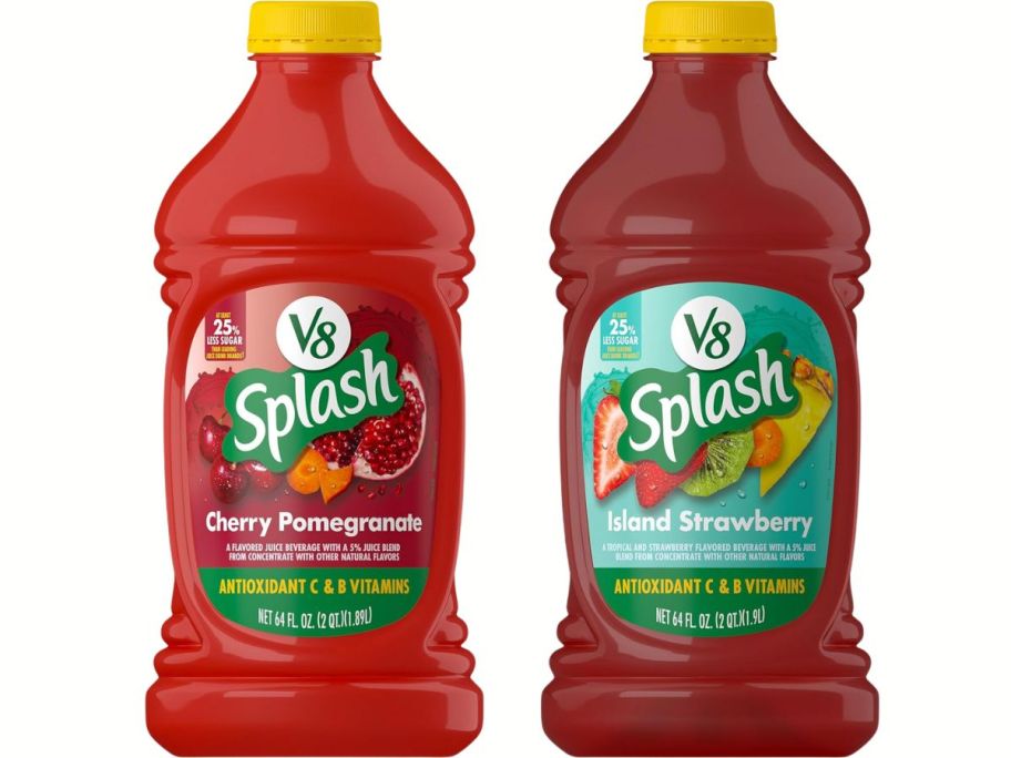 two v8 splash bottle stock images