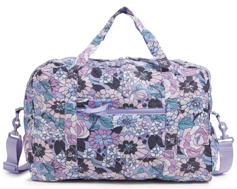 lavender floral travel bag