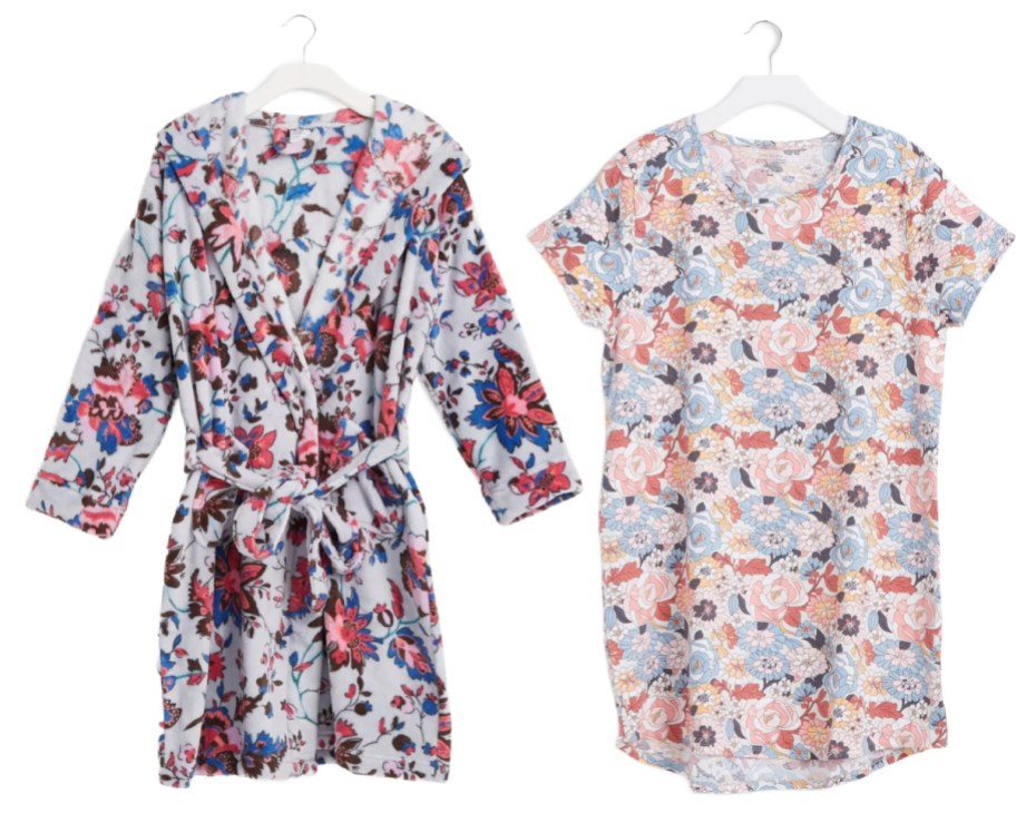 floral robe and nightdress