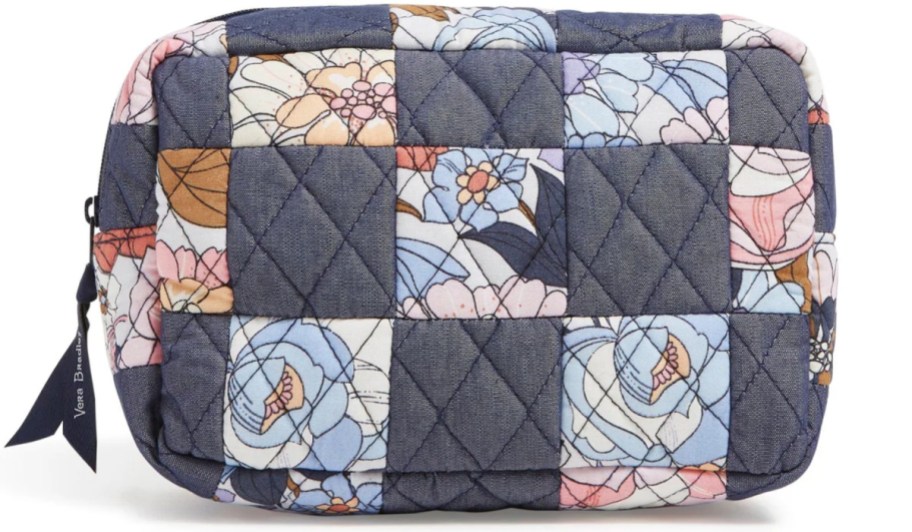 quilted checkered cosmetic case