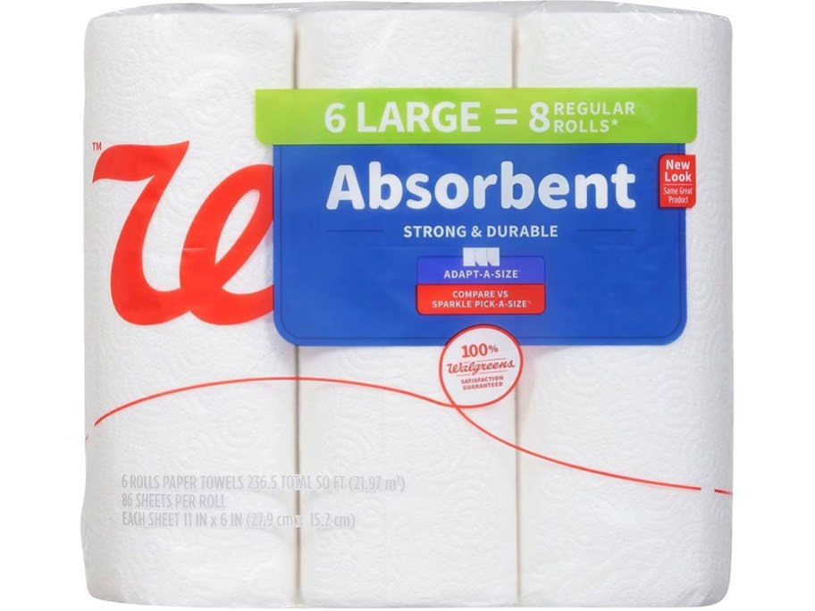 stock image of walgreens paper towels 6 pack