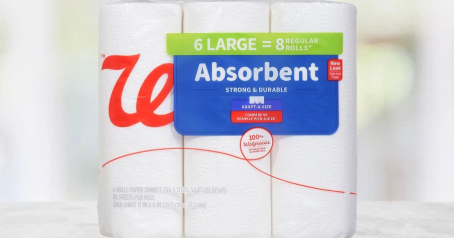 walgreens paper towels 6 count on countertop