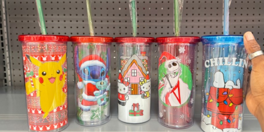 Walmart Character Christmas Tumblers Just $6.98 | Hello Kitty, Snoopy, Stitch, & More!