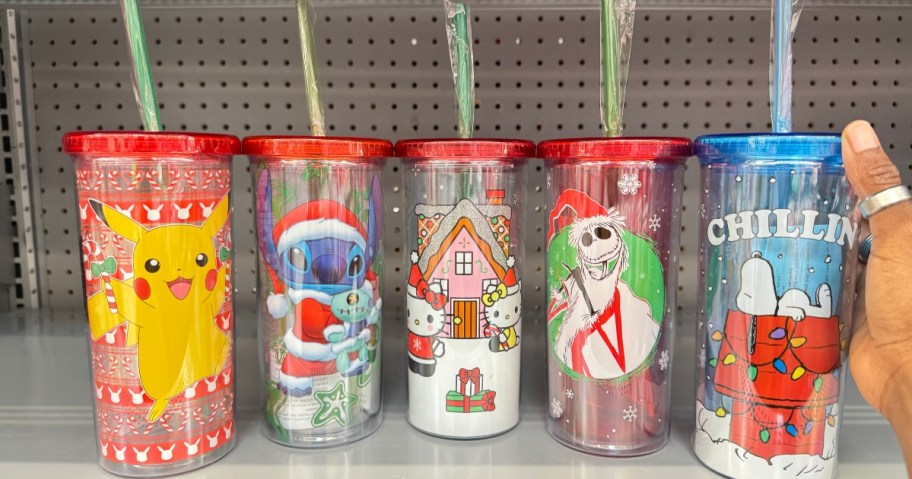 Walmart Character Christmas Tumblers Just $6.98 | Hello Kitty, Snoopy, Stitch, & More!