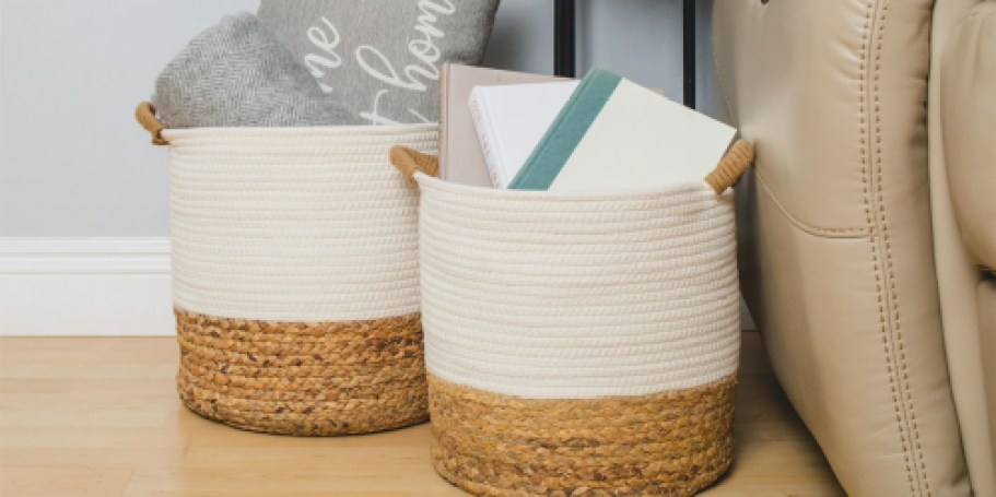 Rope & Seagrass Storage Basket 2-Pack Only $9.83 on Walmart.com (Reg. $30)