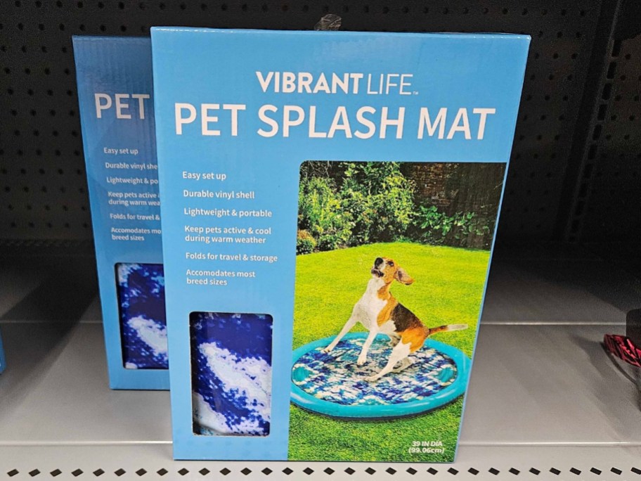 pet splash mat in box on store shelf