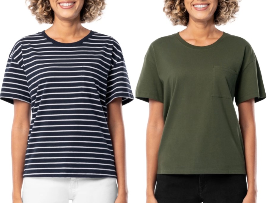 women wearing different color tshirts