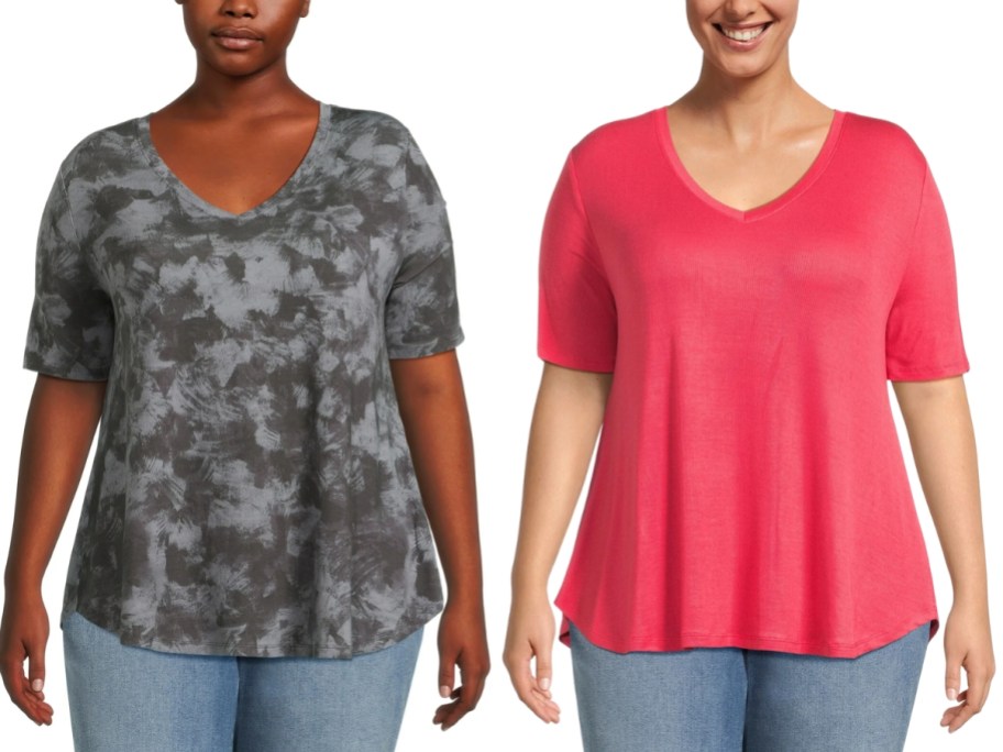 women wearing different color tunic tshirts