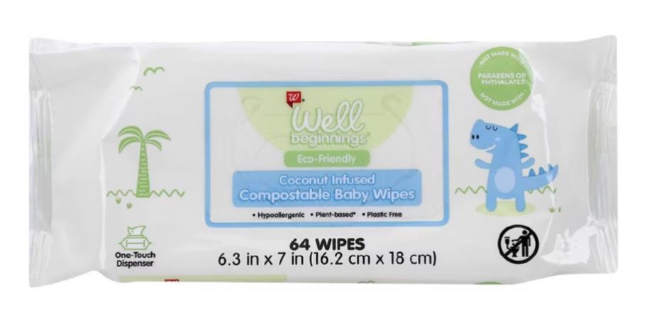 well beginnings wipes package on white background