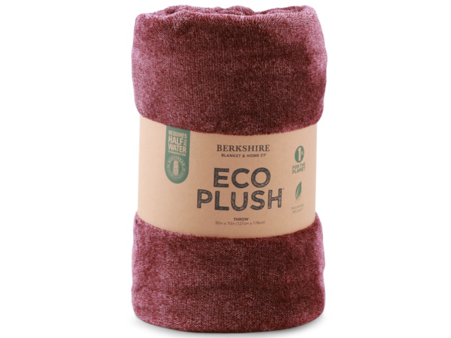 wine color eco plush throw blanket stock image