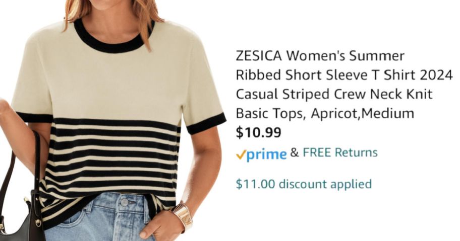 woman wearing striped shirt