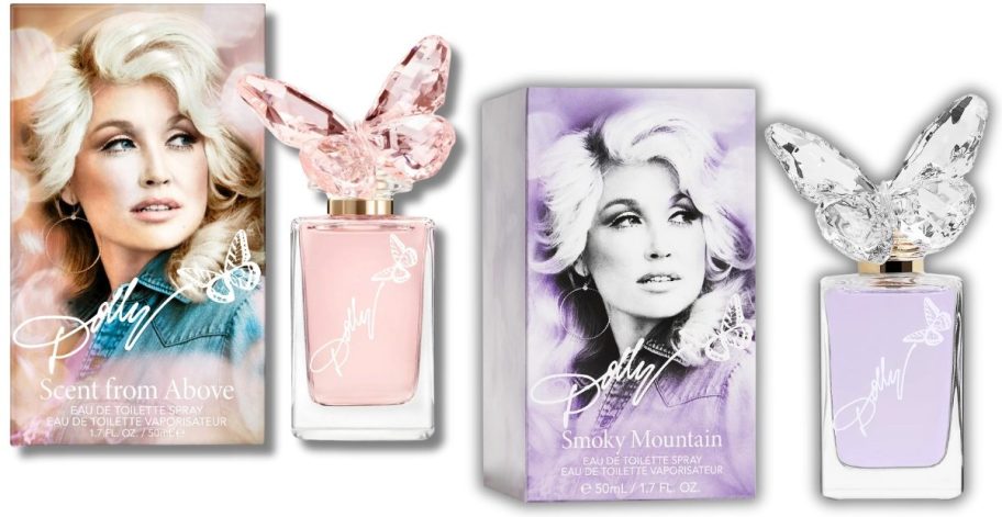 boxes and bottles of Dolly Parton perfumes