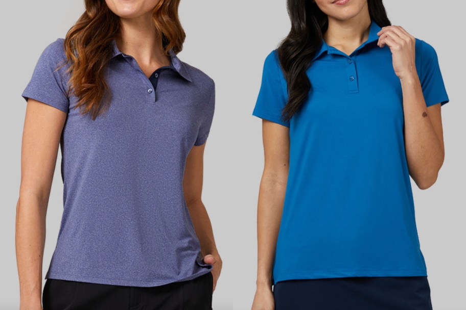 women in blue polo shirts