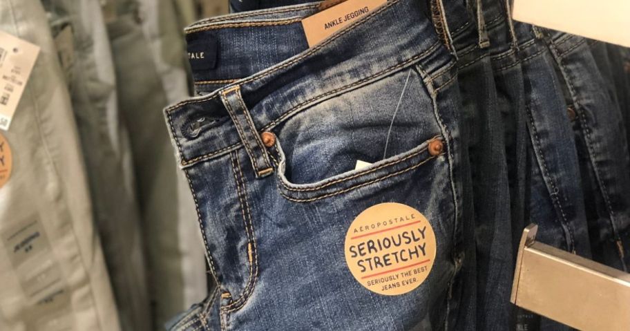 Aeropostale Jeans hanging up at the store