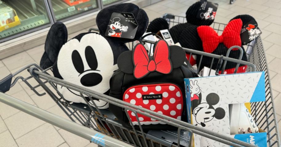A cart full of Aldi Disney merchandise