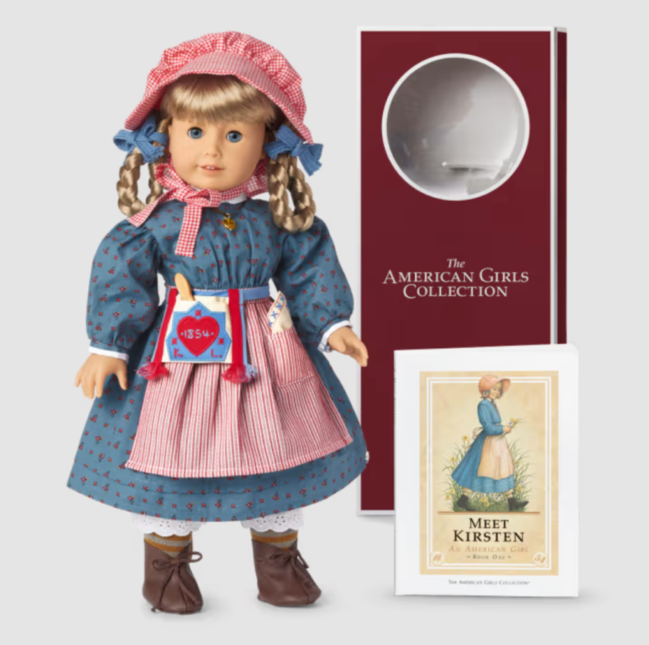 American Girl Doll Kirsten Larson with Original Outfit and Meet Kirsten book