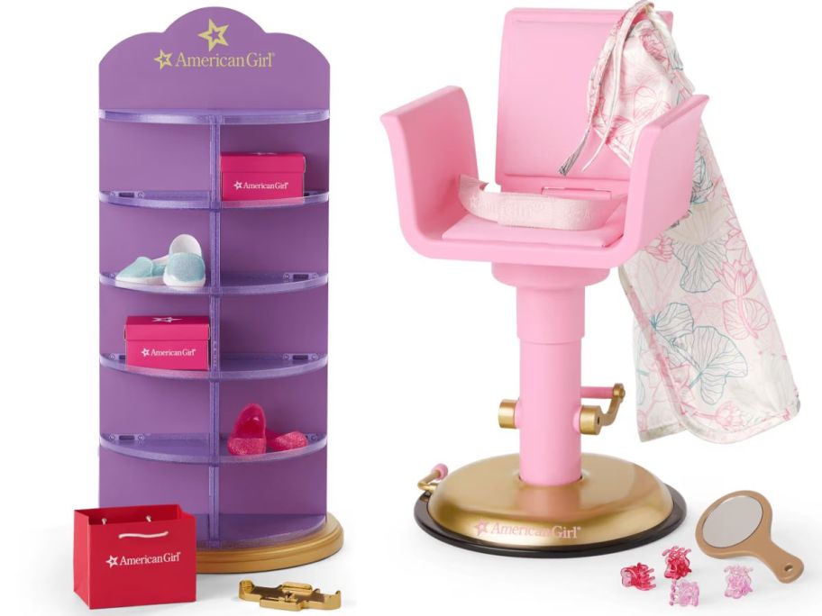 American Girl So Many Shoes Storage Tower & Beauty Chair