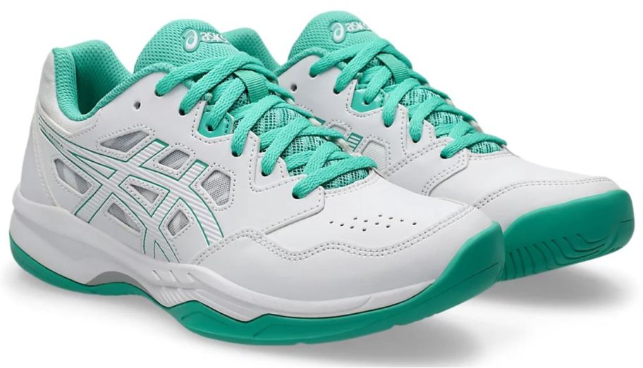 Asics Womens Gel Renma pickleball shoes in white and green