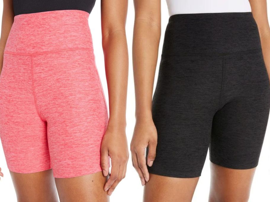 Close up view of women wearing Athletic Works ButterCore Shorts