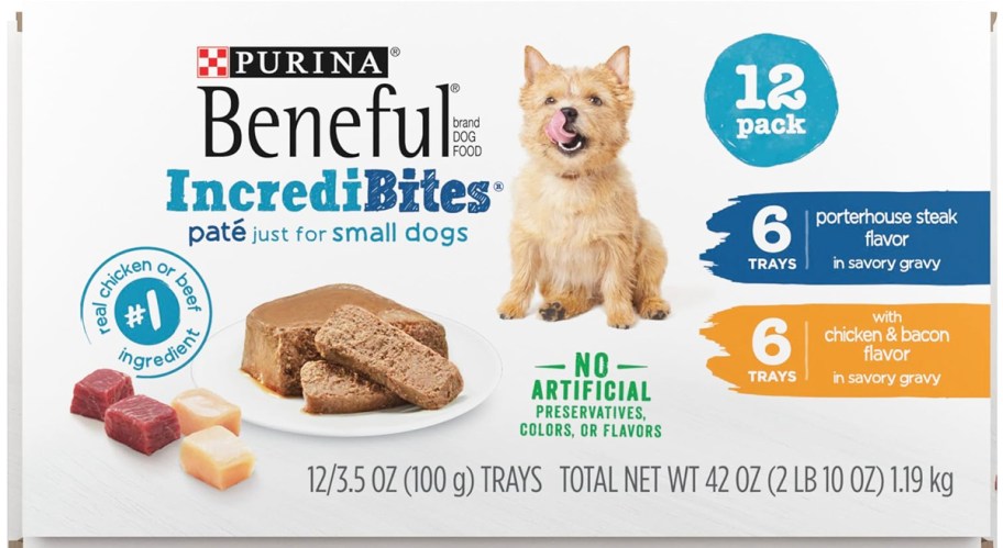 variety pack box of Beneful IncrediBites Wet Dog Food